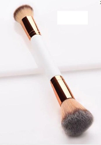 Dual-Head Makeup Brush - Platinum Powder Brush